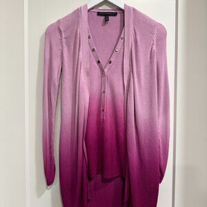 Two piece ombre top and cardigan set